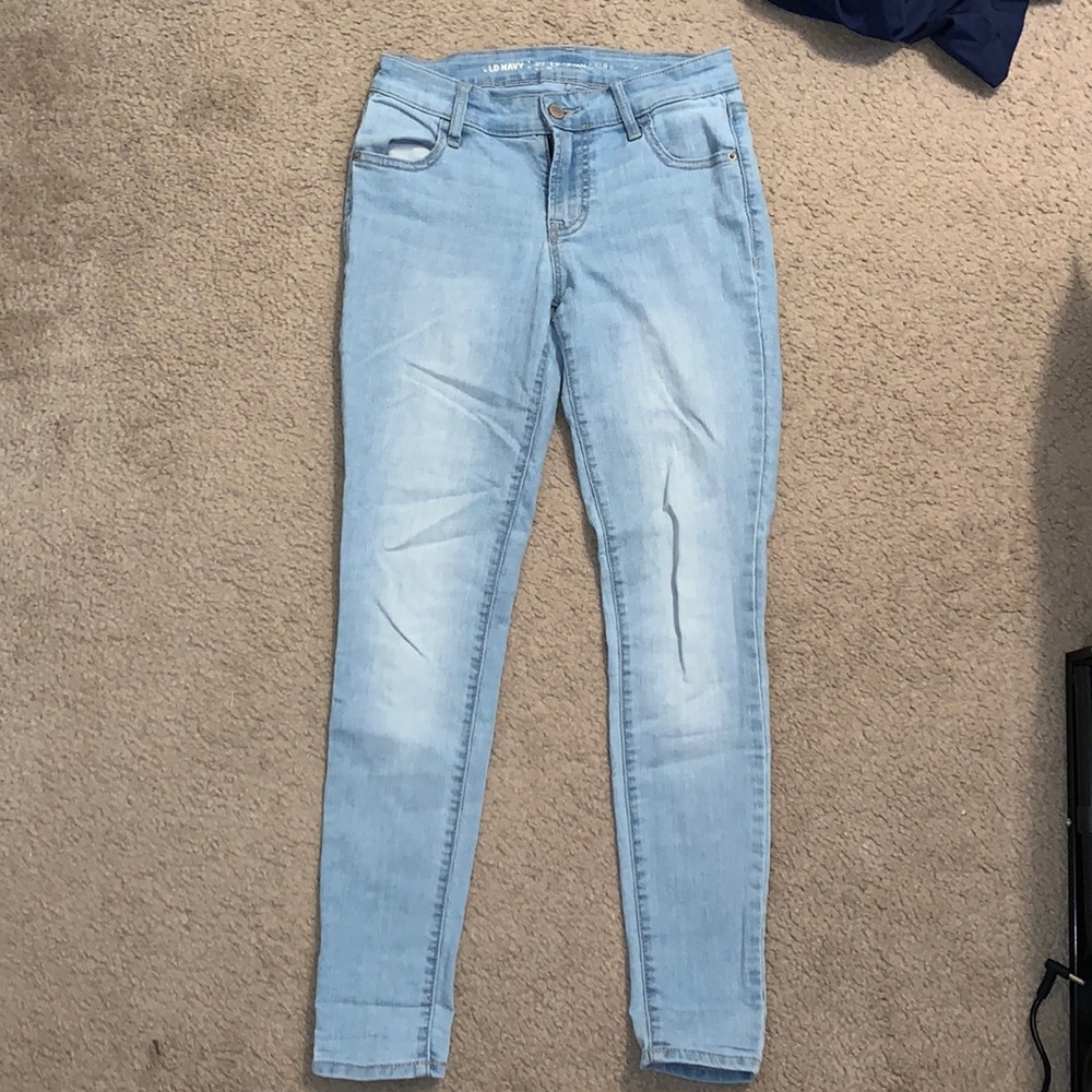 blue mid rise jeans
